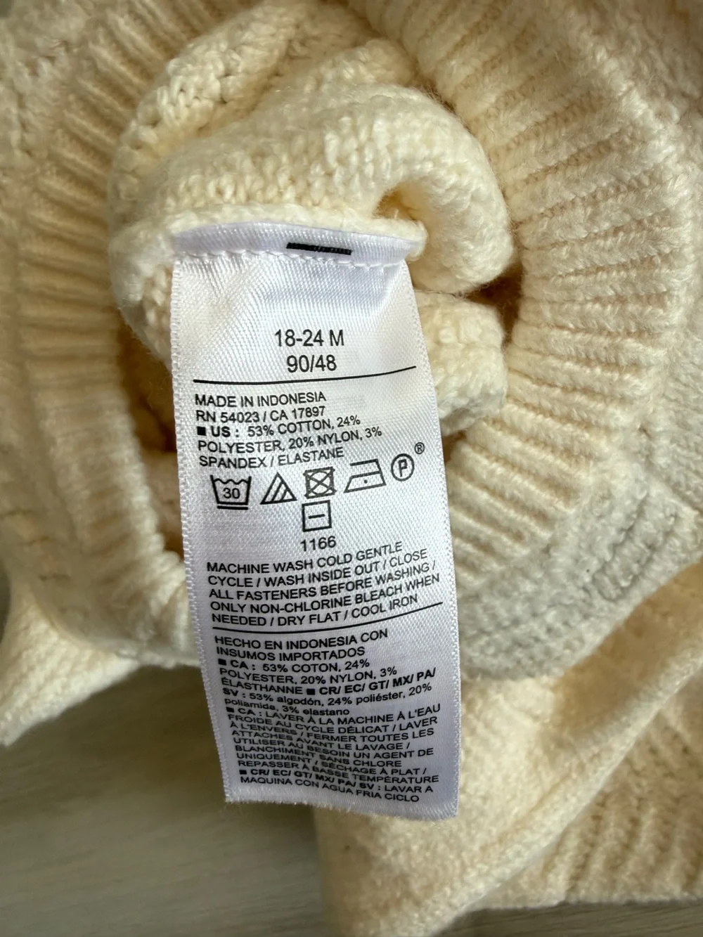 Old Navy SoSoft Ruffled-Shoulder Sweater One-Piece Beige 18-24 Month NWT